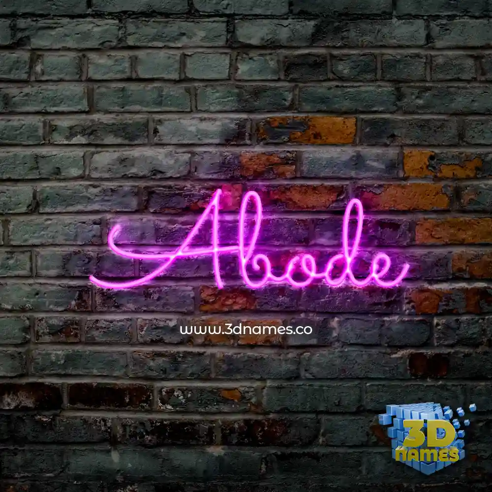 abode in Pink Neon style - 3D name wallpaper