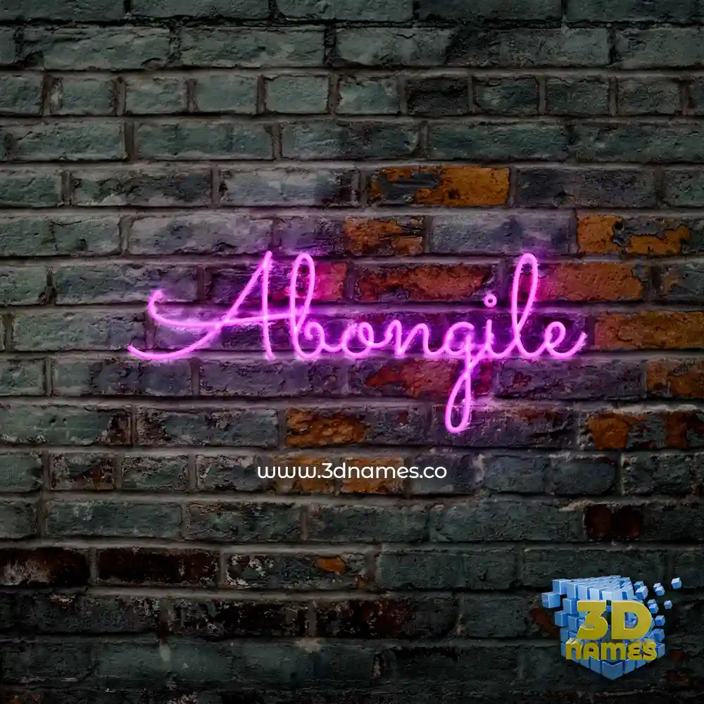 abongile in Pink Neon style - 3D name wallpaper
