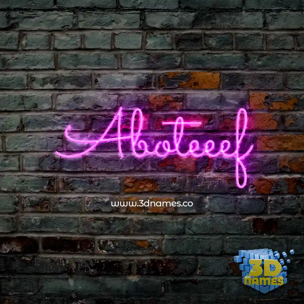 aboteeef in Pink Neon style - 3D name wallpaper