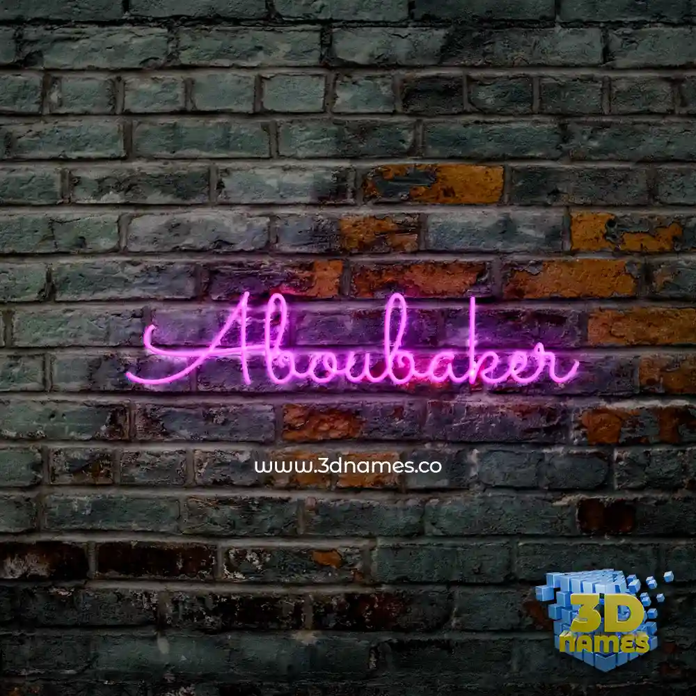 aboubaker in Pink Neon style - 3D name wallpaper