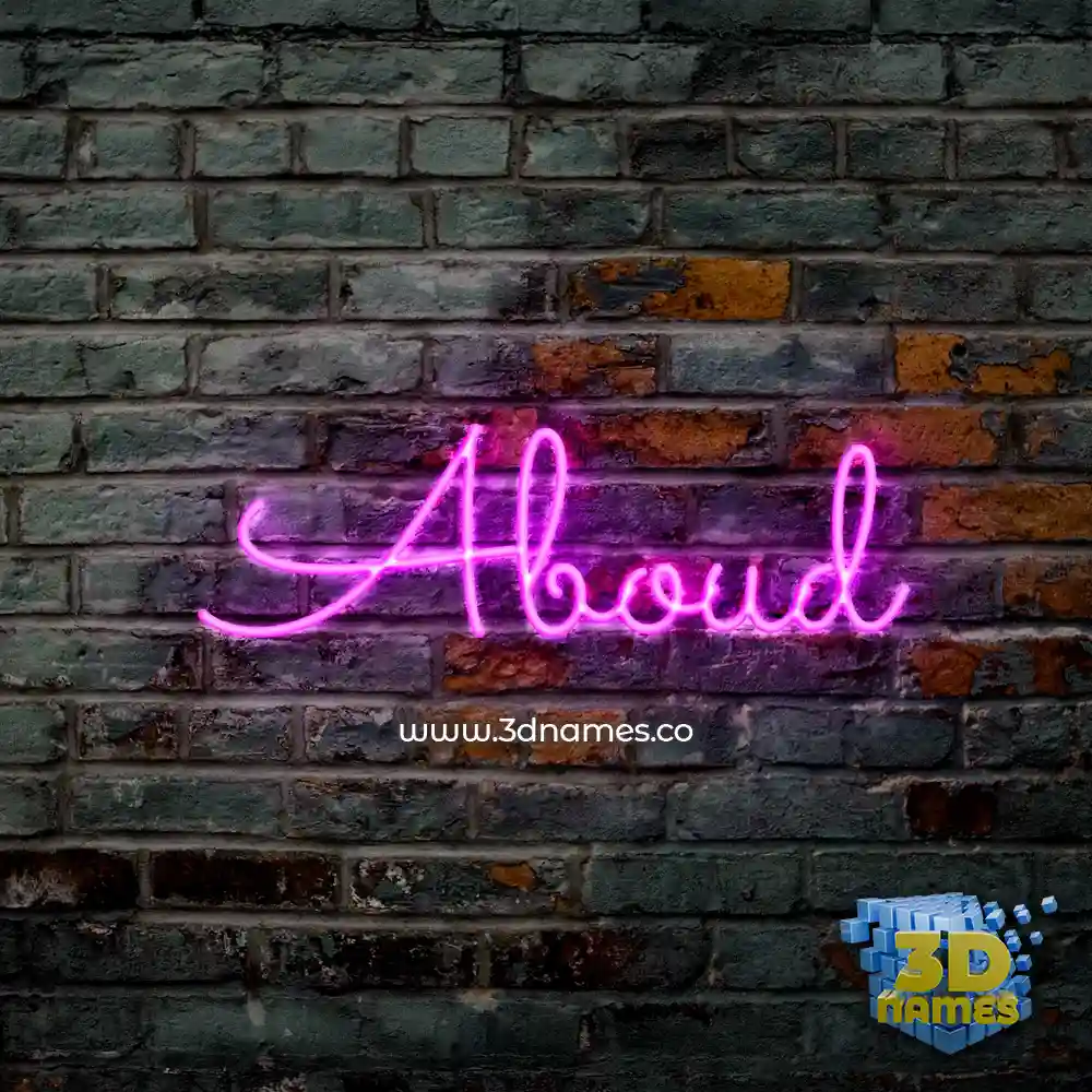 aboud in Pink Neon style - 3D name wallpaper