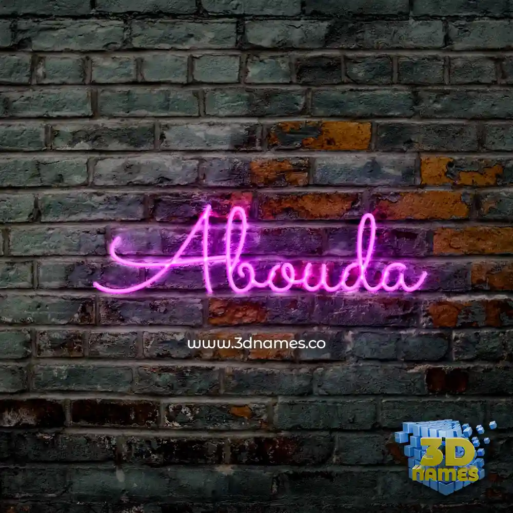 abouda in Pink Neon style - 3D name wallpaper