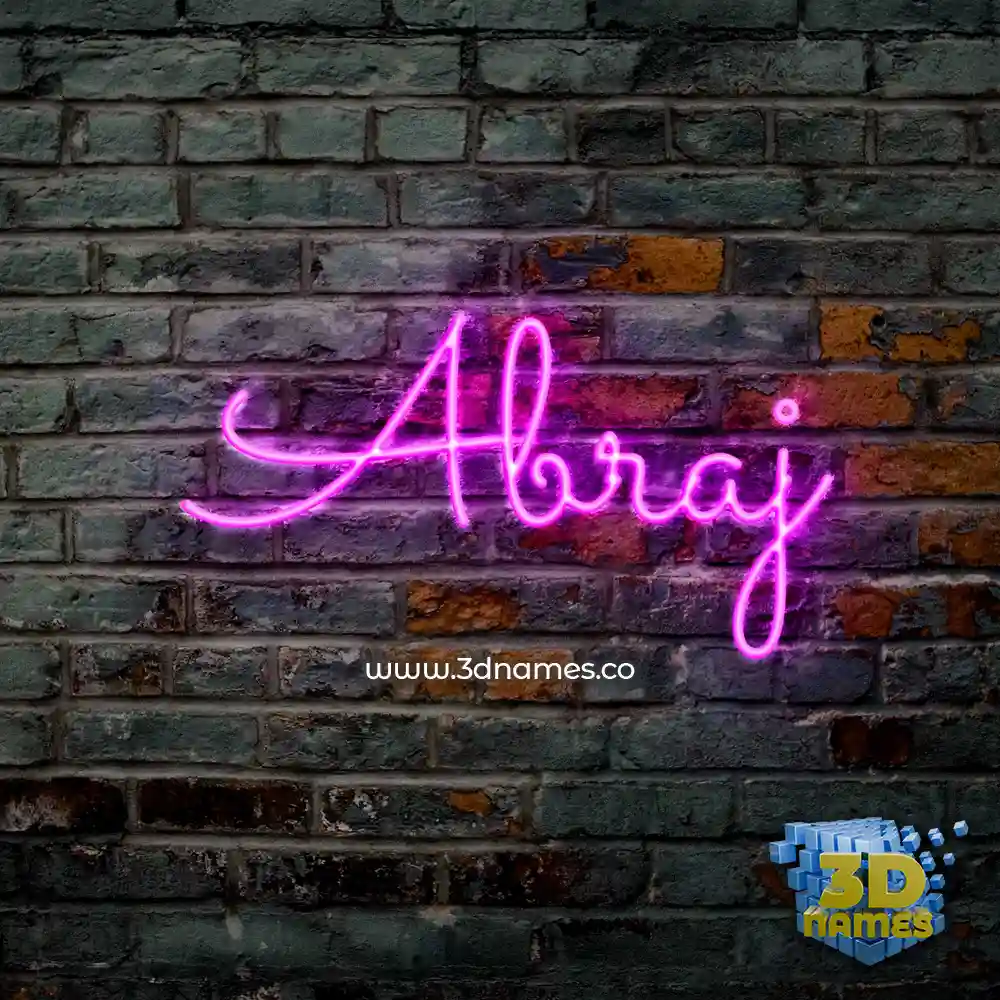 abraj in Pink Neon style - 3D name wallpaper