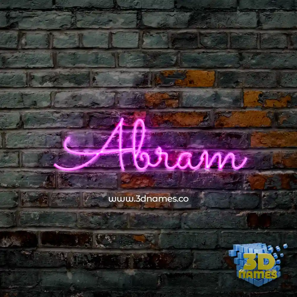 abram in Pink Neon style - 3D name wallpaper