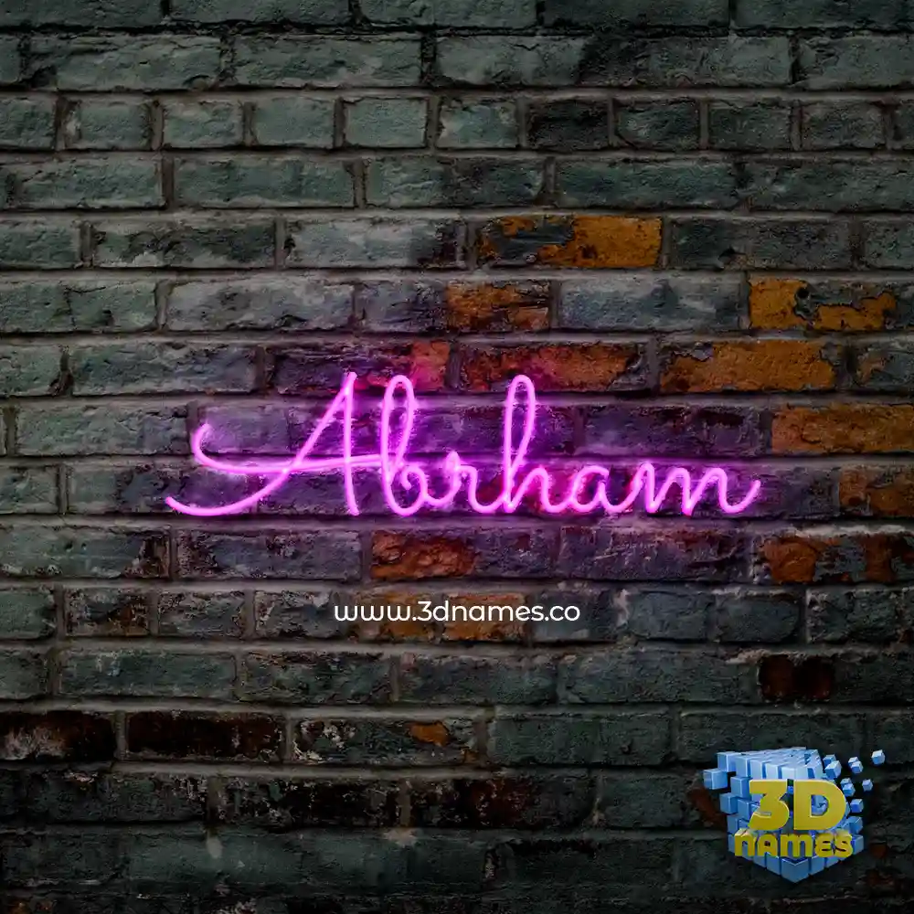 abrham in Pink Neon style - 3D name wallpaper