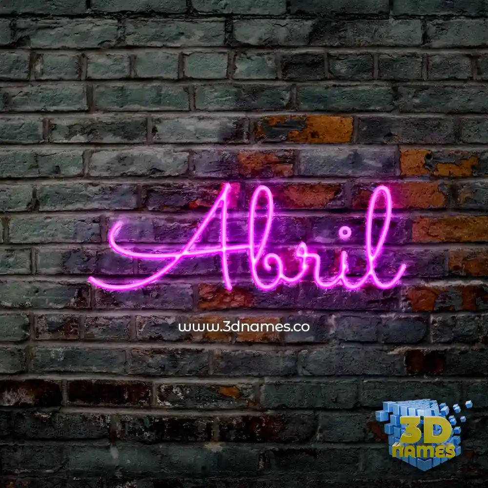 abril in Pink Neon style - 3D name wallpaper