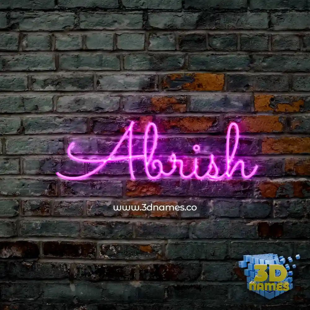 abrish in Pink Neon style - 3D name wallpaper