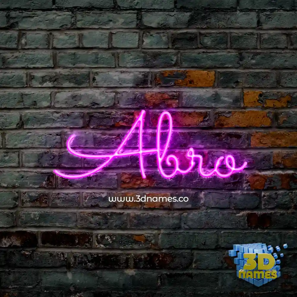 abro in Pink Neon style - 3D name wallpaper