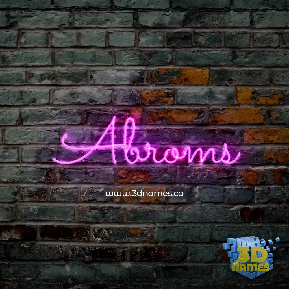 abroms in Pink Neon style - 3D name wallpaper