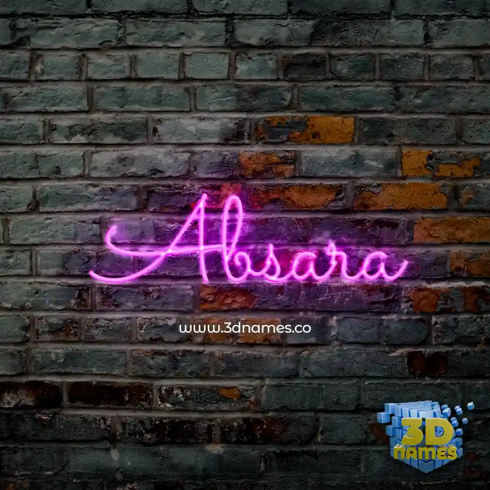 absara in Pink Neon style - 3D name wallpaper