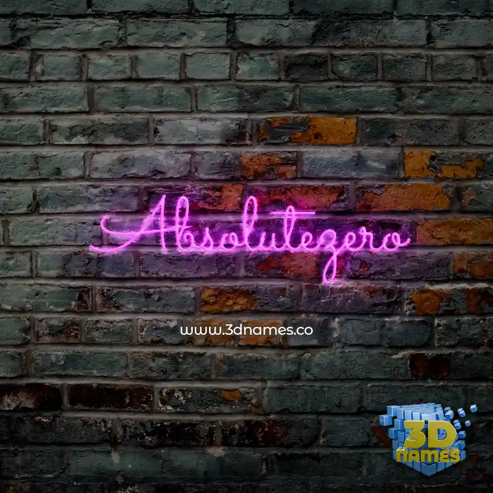absolutezero in Pink Neon style - 3D name wallpaper