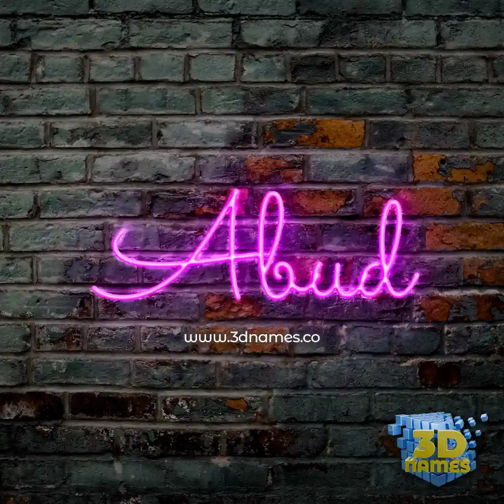 abud in Pink Neon style - 3D name wallpaper