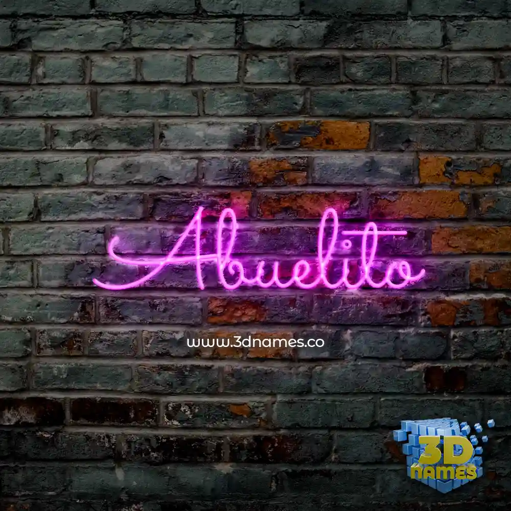 abuelito in Pink Neon style - 3D name wallpaper