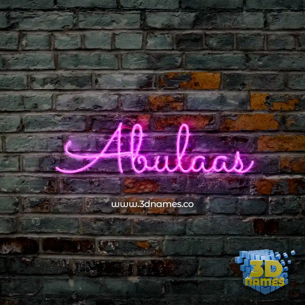 abulaas in Pink Neon style - 3D name wallpaper