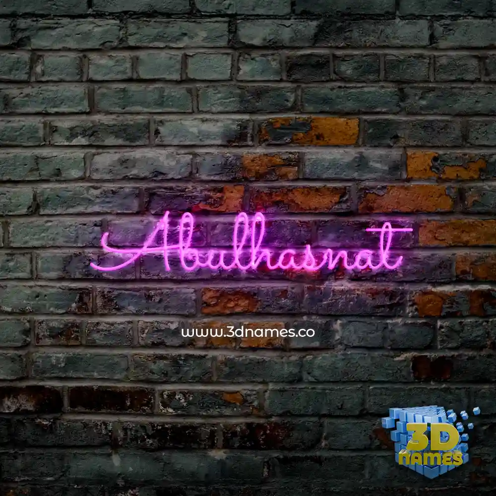 abulhasnat in Pink Neon style - 3D name wallpaper
