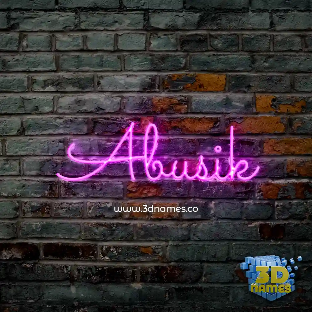 abusik in Pink Neon style - 3D name wallpaper