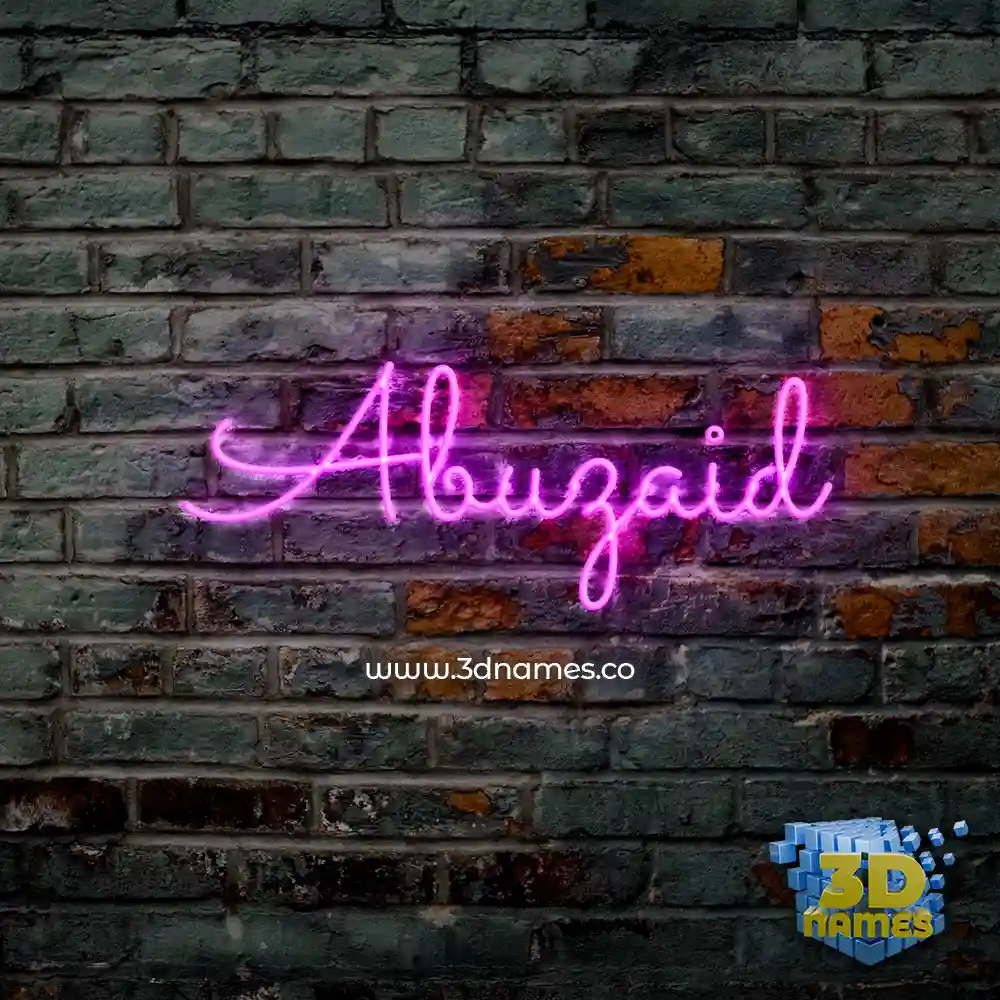 abuzaid in Pink Neon style - 3D name wallpaper