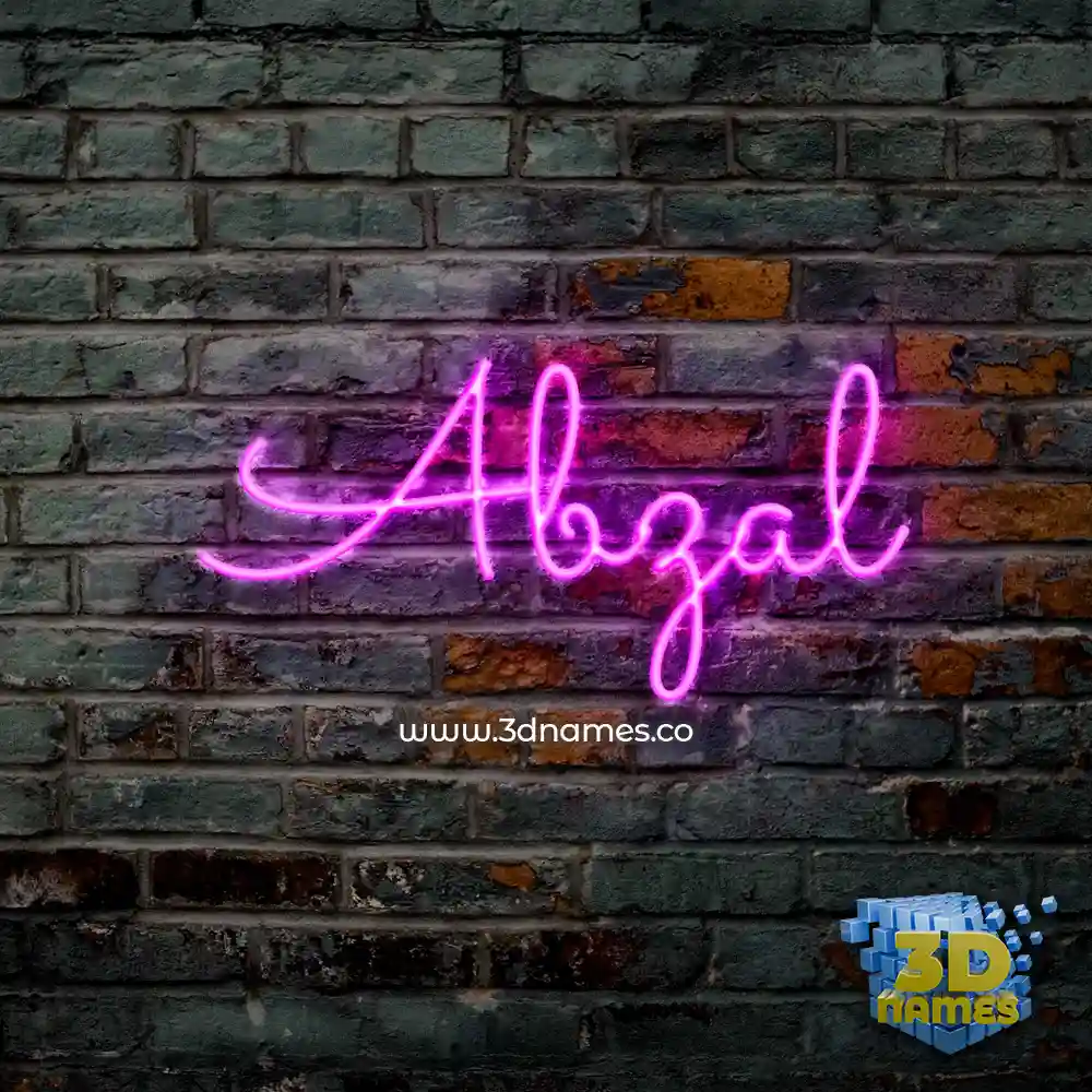 abzal in Pink Neon style - 3D name wallpaper