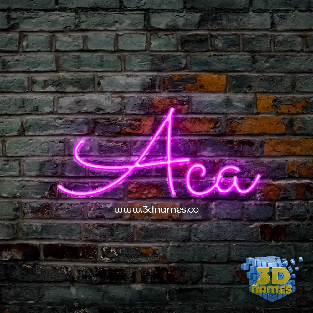 aca in Pink Neon style - 3D name wallpaper