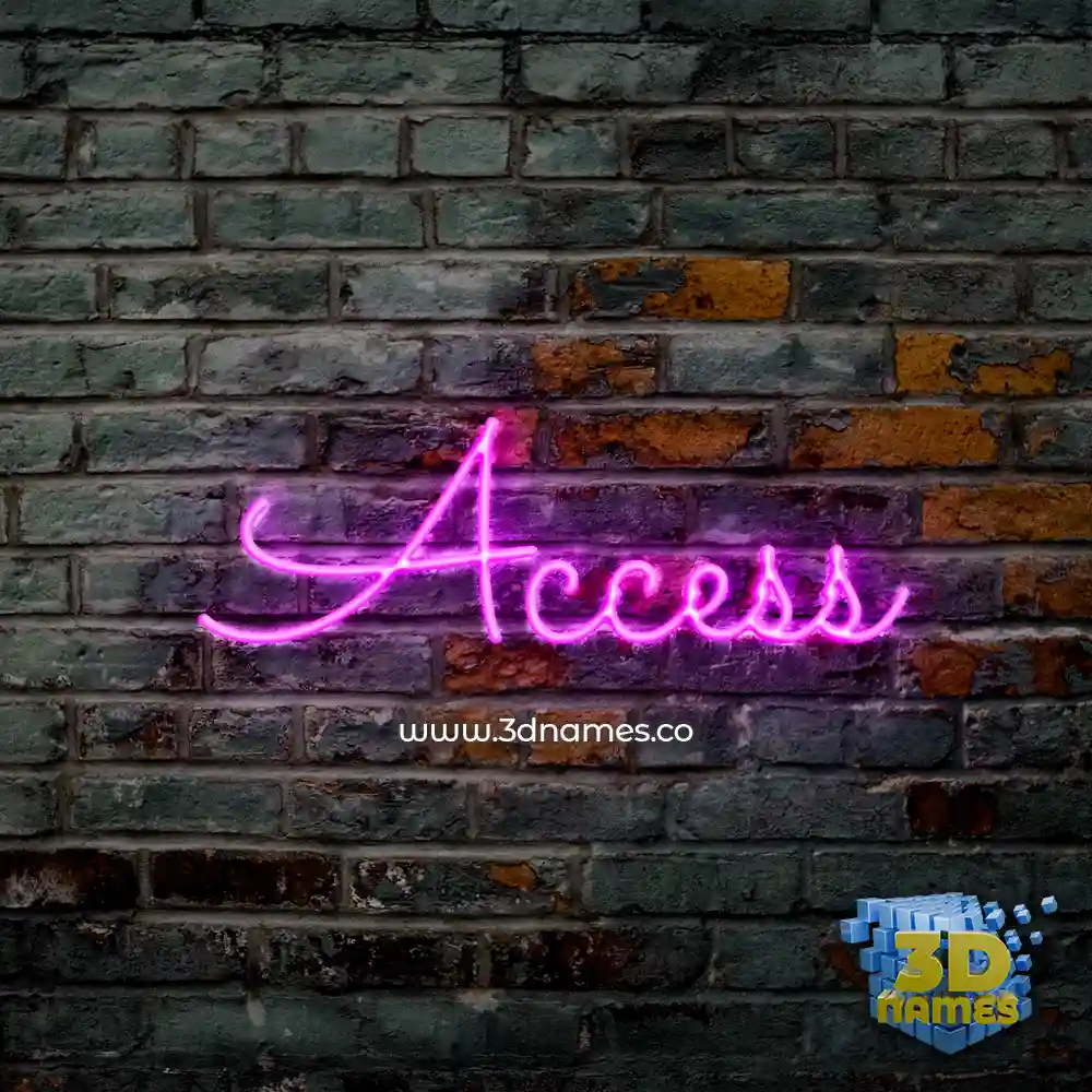 access in Pink Neon style - 3D name wallpaper