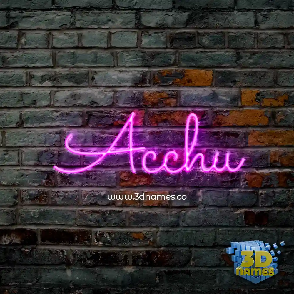 acchu in Pink Neon style - 3D name wallpaper