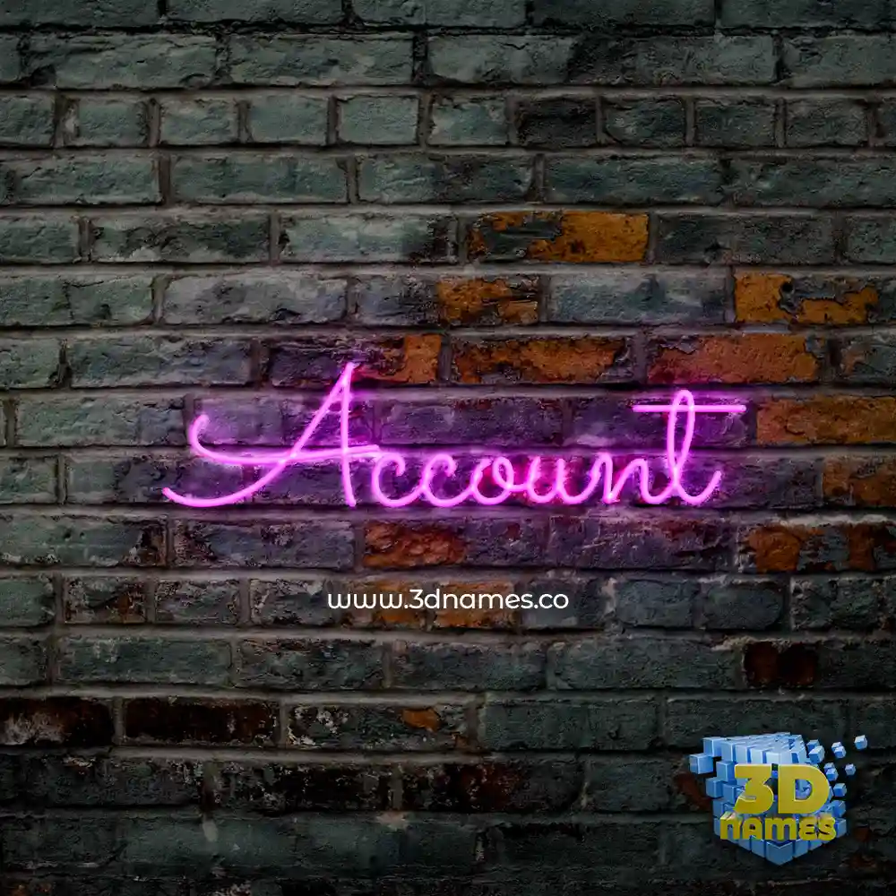 account in Pink Neon style - 3D name wallpaper