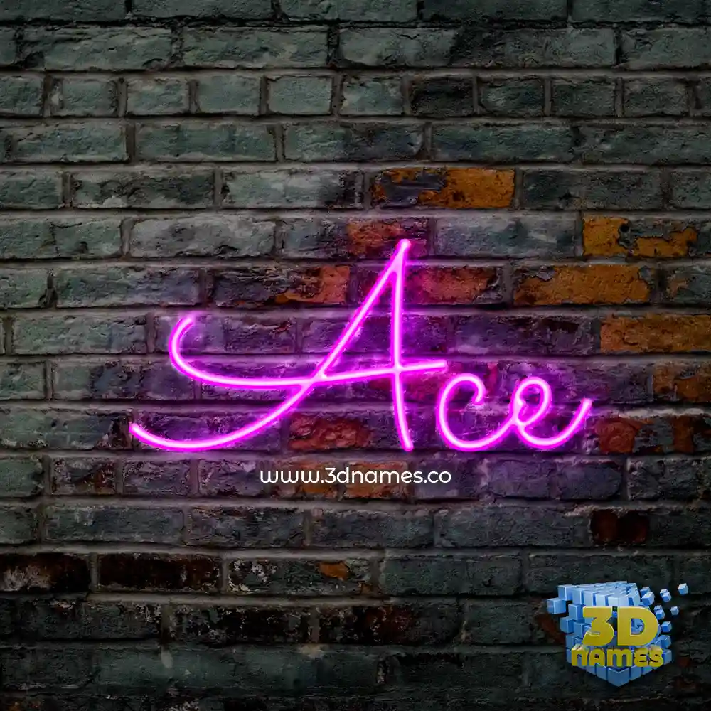 ace in Pink Neon style - 3D name wallpaper