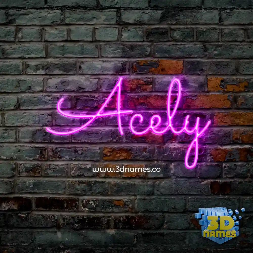 acely in Pink Neon style - 3D name wallpaper