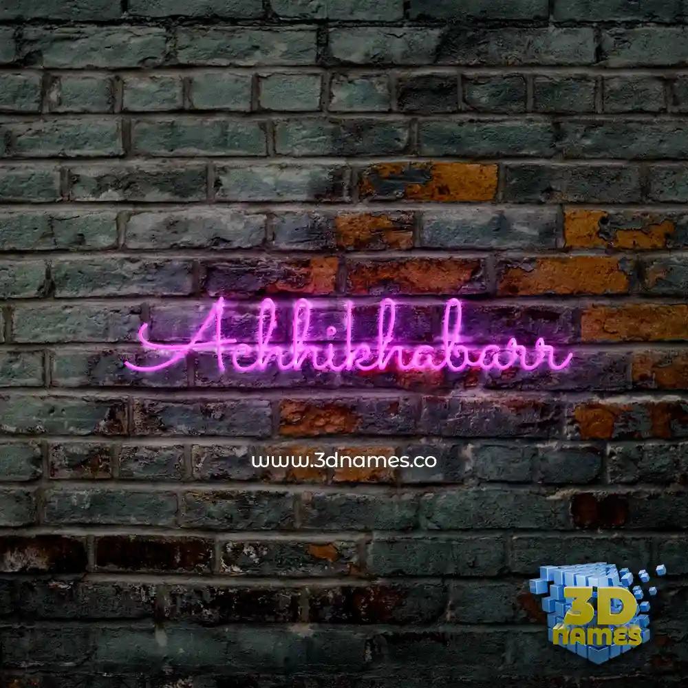 achhikhabarr in Pink Neon style - 3D name wallpaper