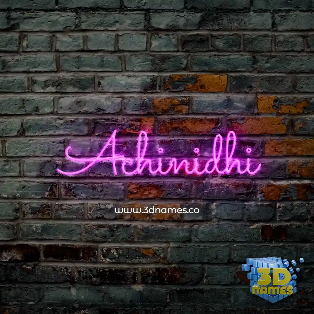 achinidhi in Pink Neon style - 3D name wallpaper
