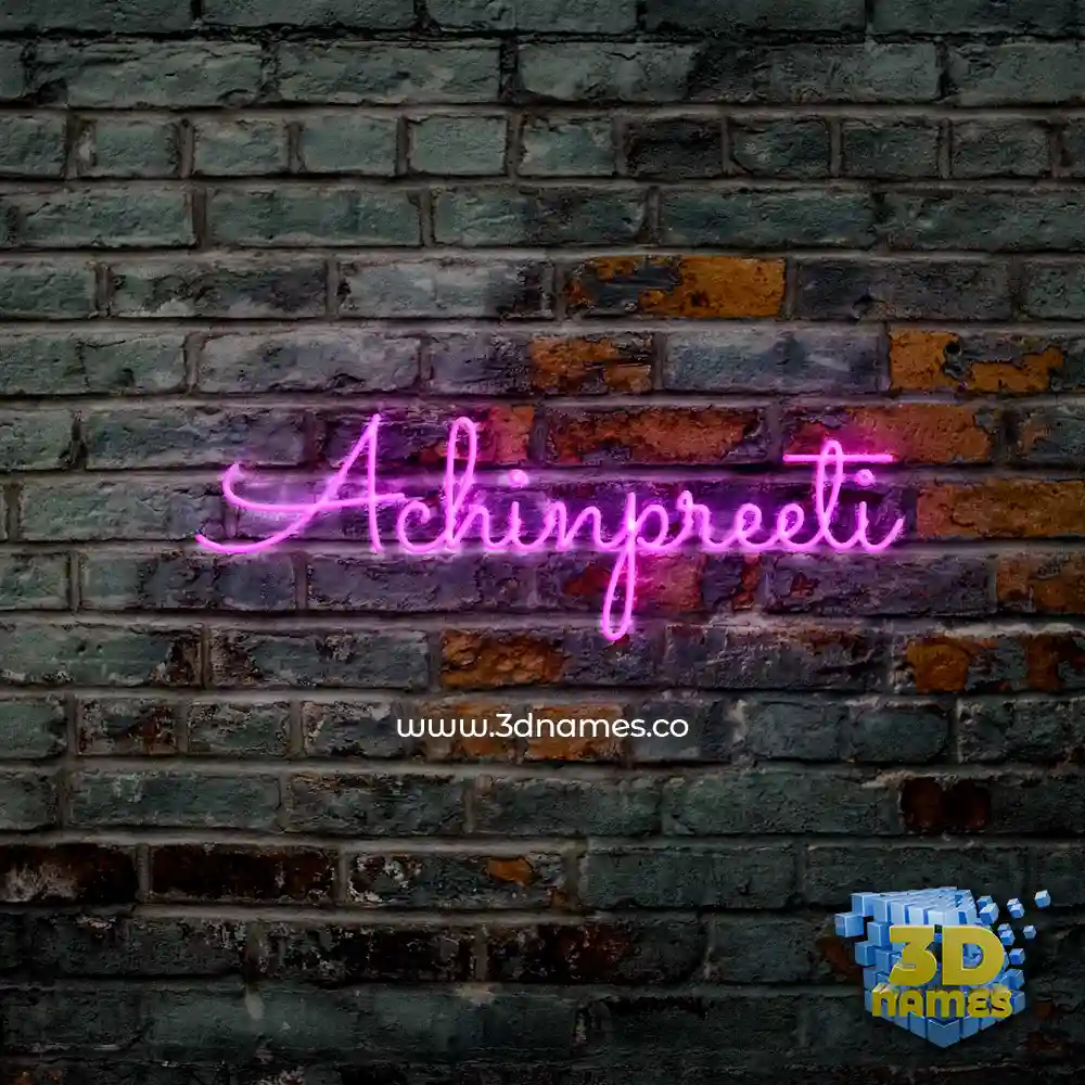 achinpreeti in Pink Neon style - 3D name wallpaper