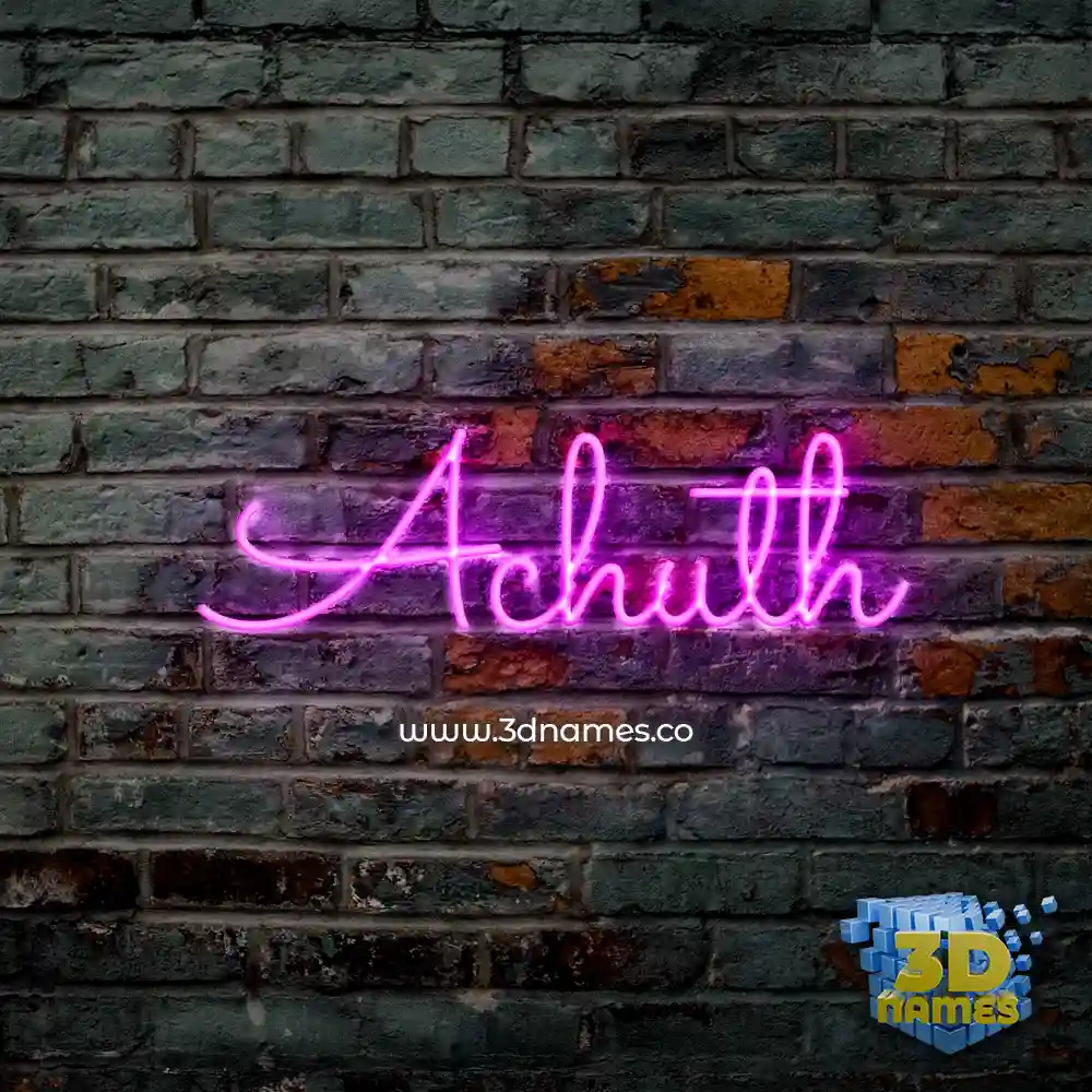 achuth in Pink Neon style - 3D name wallpaper