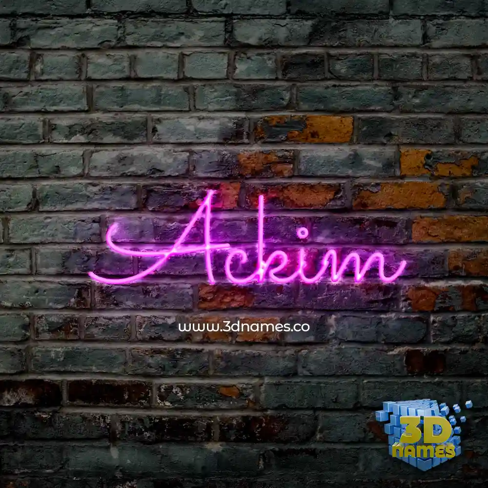 ackim in Pink Neon style - 3D name wallpaper