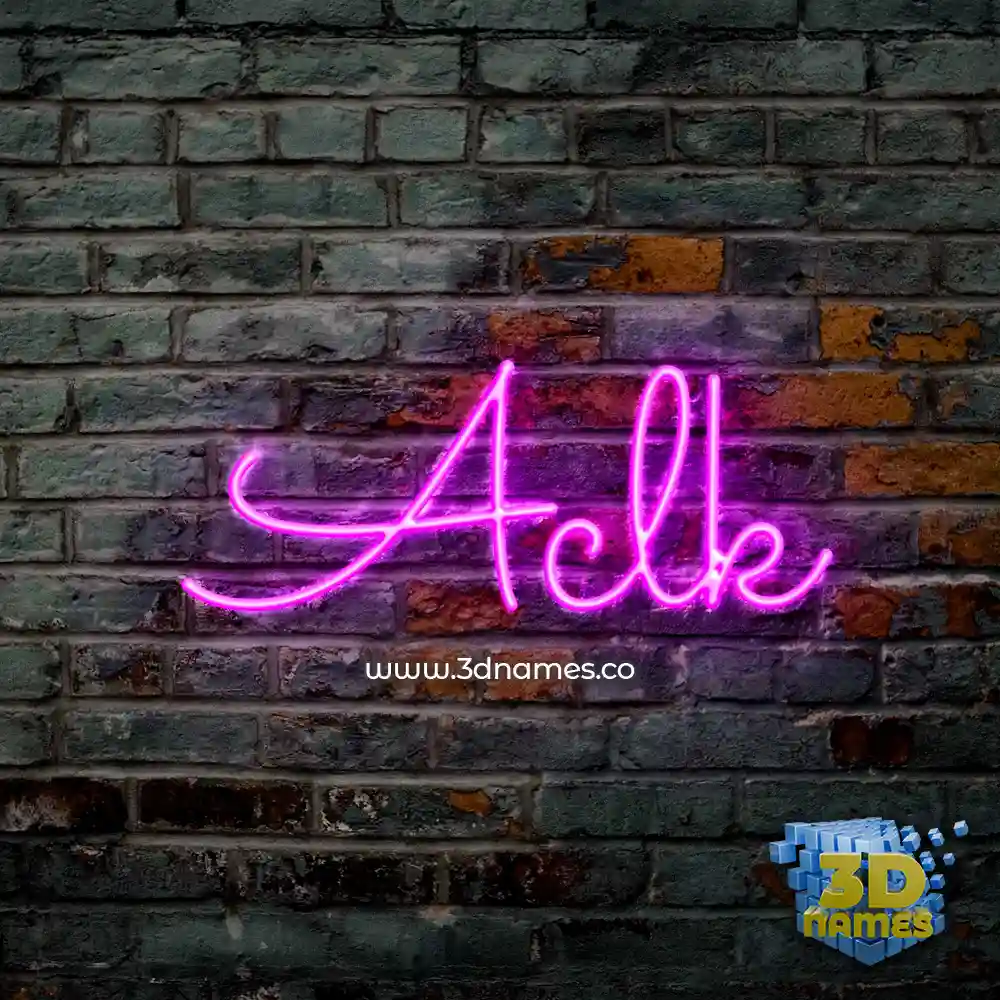 aclk in Pink Neon style - 3D name wallpaper