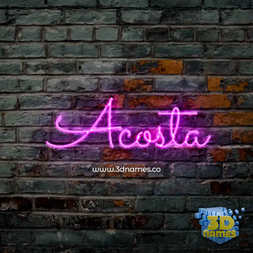 acosta in Pink Neon style - 3D name wallpaper