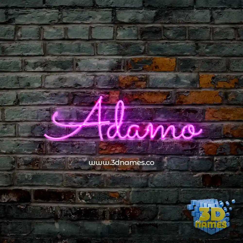 adamo in Pink Neon style - 3D name wallpaper