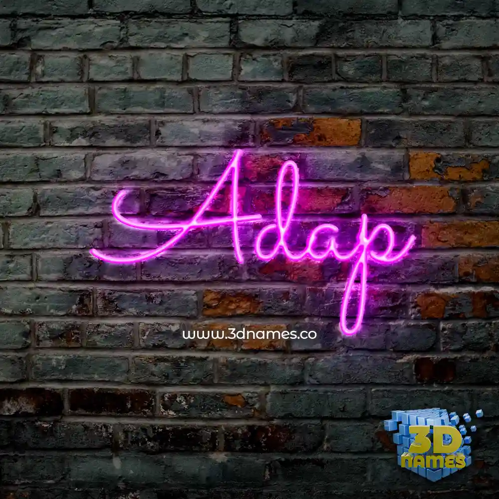 adap in Pink Neon style - 3D name wallpaper