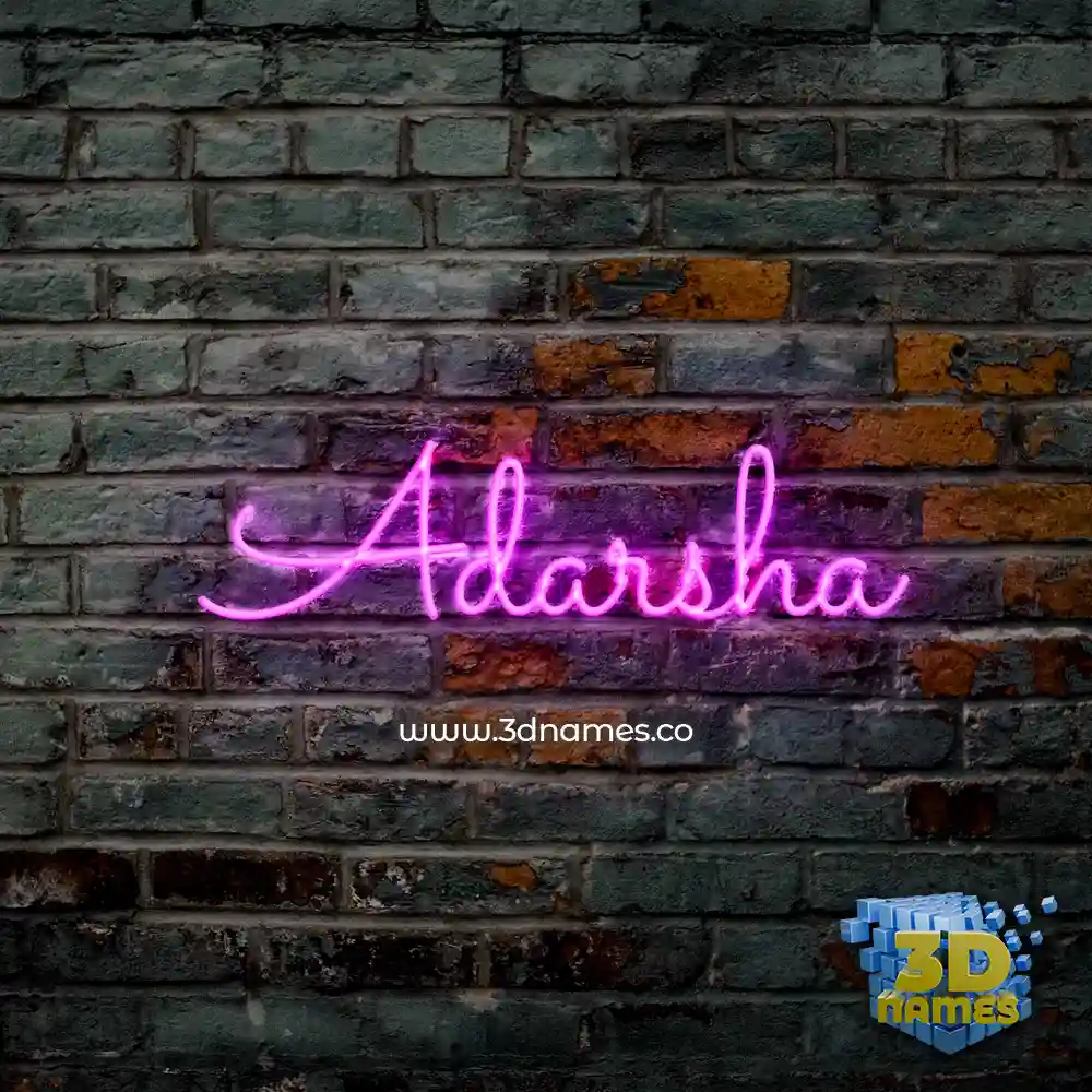 adarsha in Pink Neon style - 3D name wallpaper