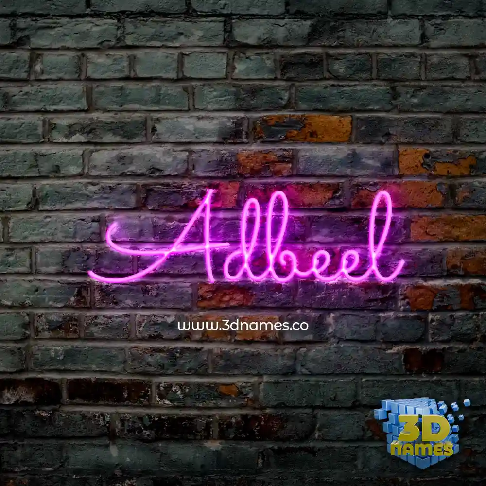 adbeel in Pink Neon style - 3D name wallpaper