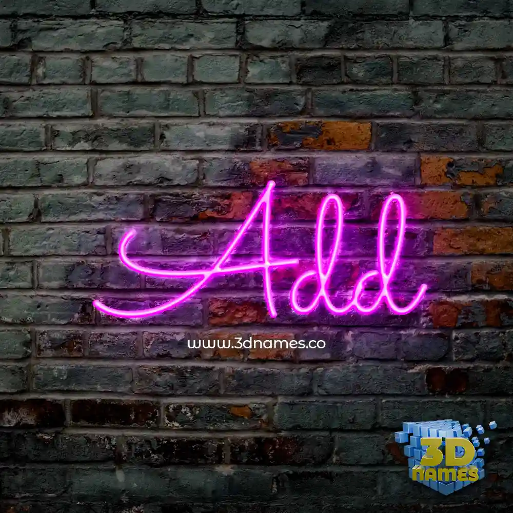 add in Pink Neon style - 3D name wallpaper