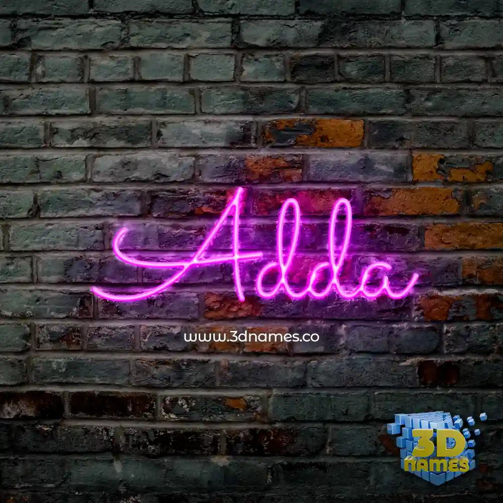 adda in Pink Neon style - 3D name wallpaper