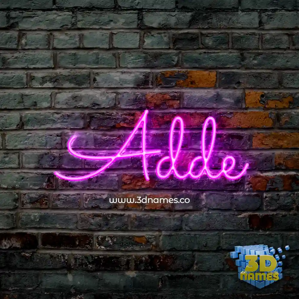 adde in Pink Neon style - 3D name wallpaper
