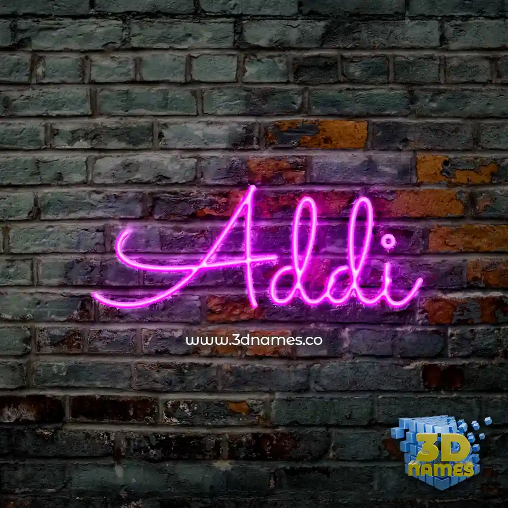 addi in Pink Neon style - 3D name wallpaper