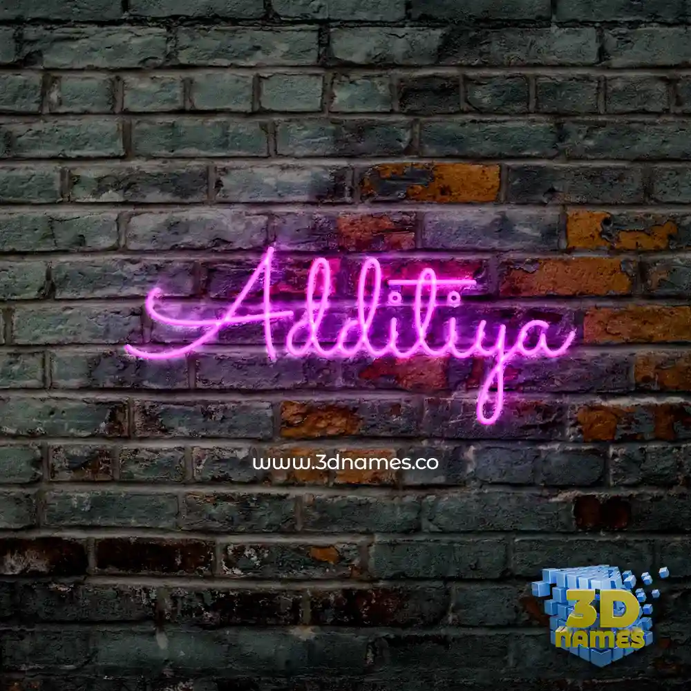 additiya in Pink Neon style - 3D name wallpaper