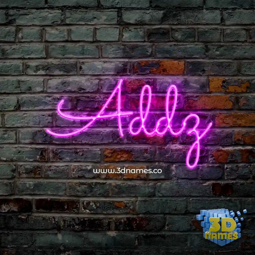 addz in Pink Neon style - 3D name wallpaper