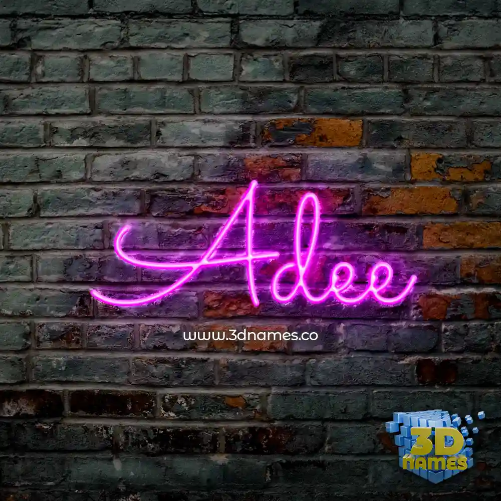 adee in Pink Neon style - 3D name wallpaper