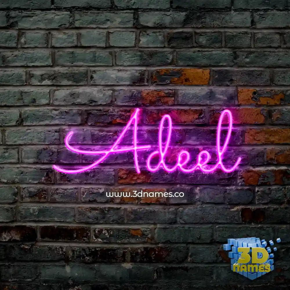 adeel in Pink Neon style - 3D name wallpaper