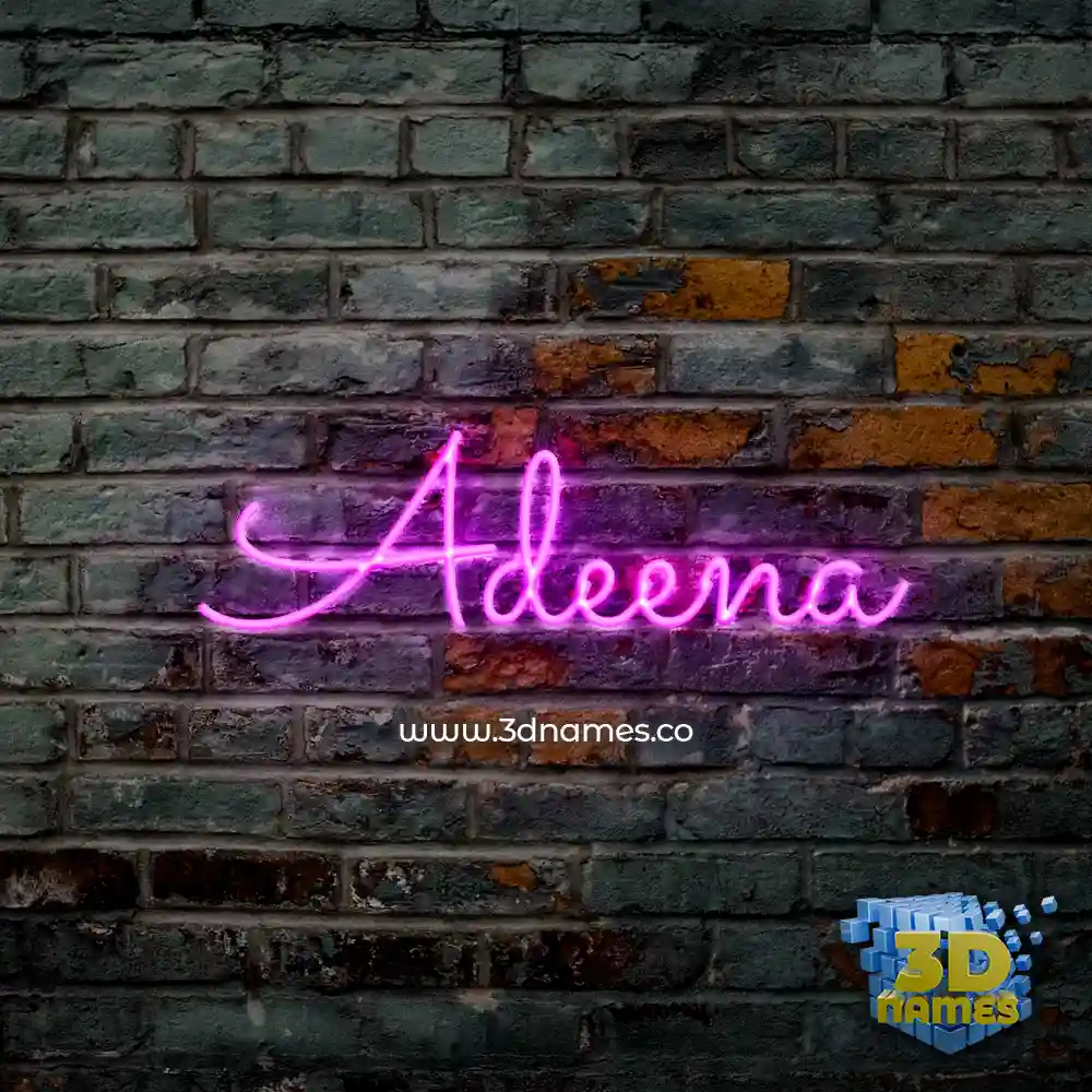 adeena in Pink Neon style - 3D name wallpaper