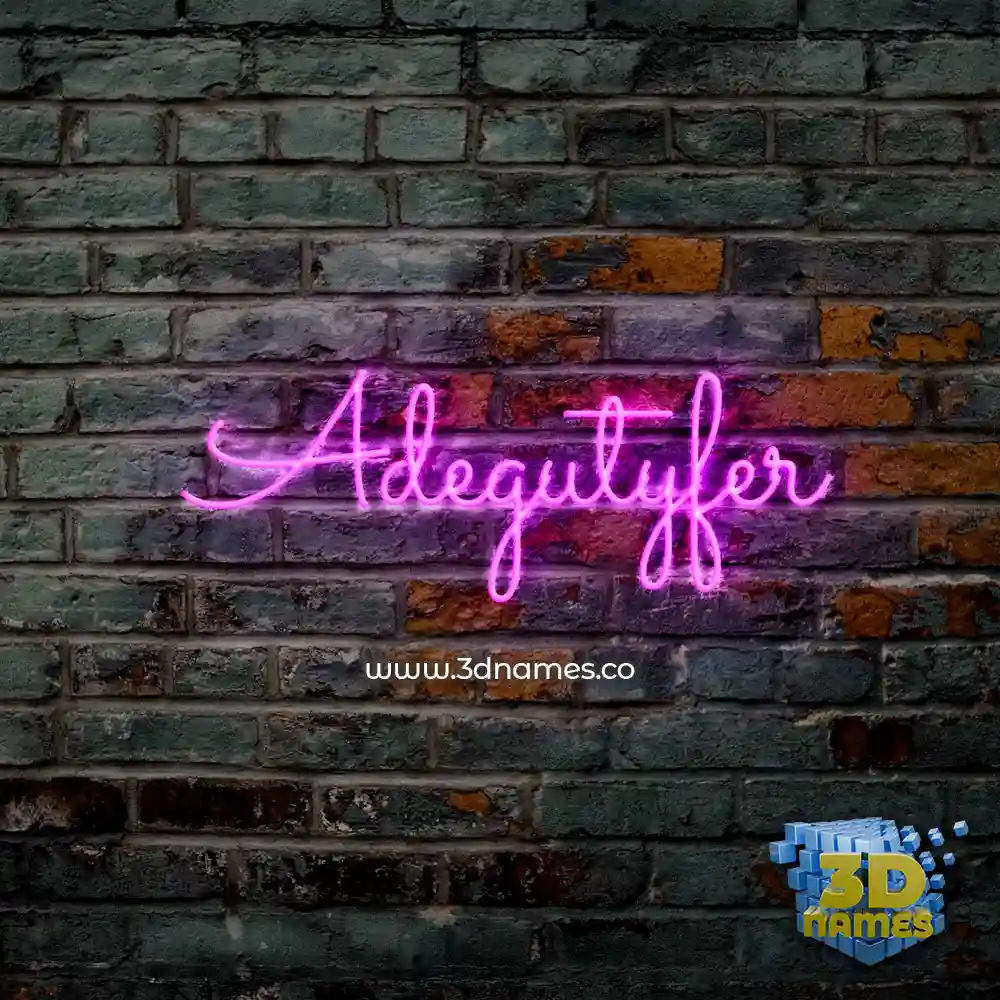 adegutyfer in Pink Neon style - 3D name wallpaper
