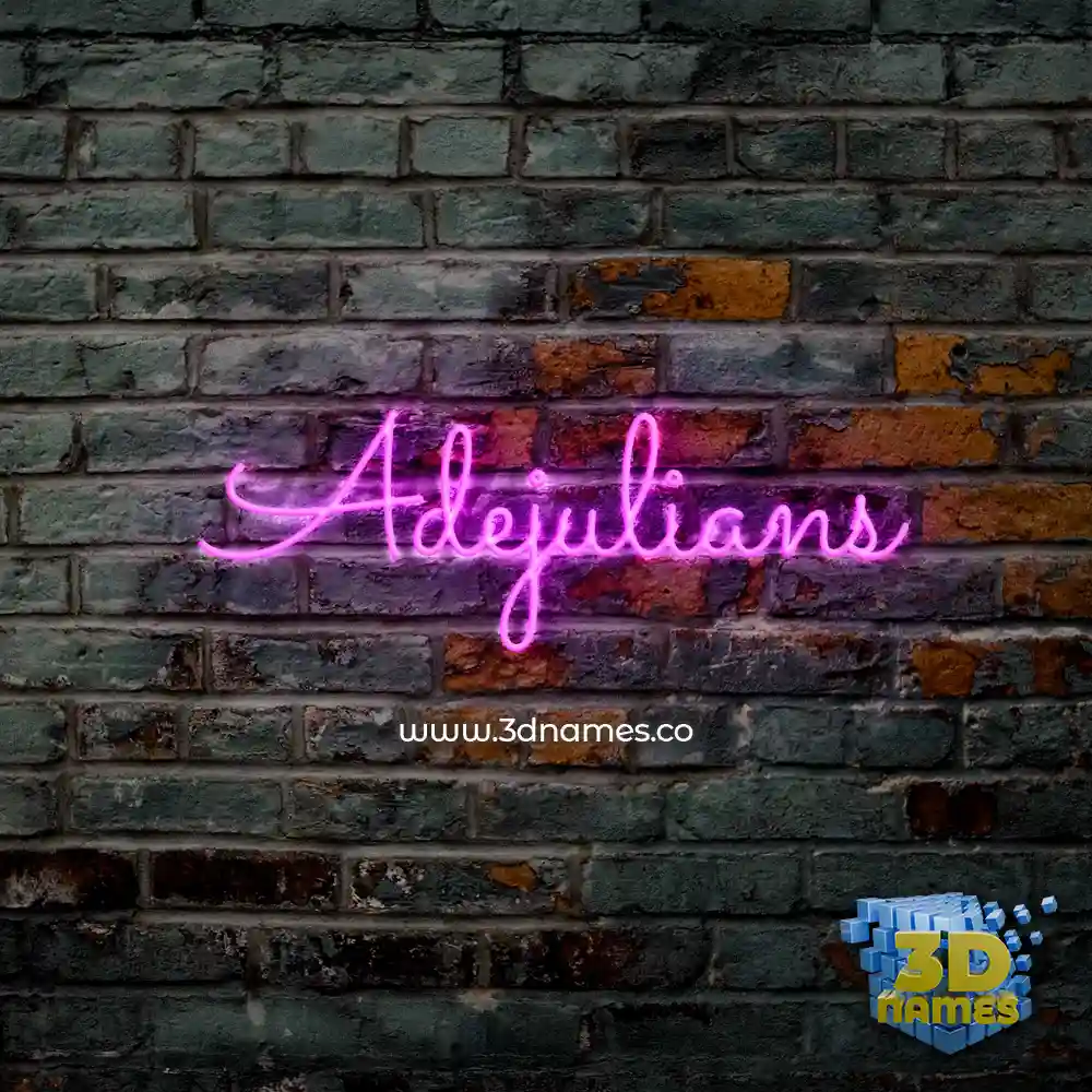 adejulians in Pink Neon style - 3D name wallpaper